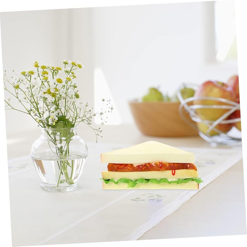 GLEAVI 2 Pcs Artificial Sandwich Model PU Simulation Food Prop for Photography Display Kitchen Decor - Image 3